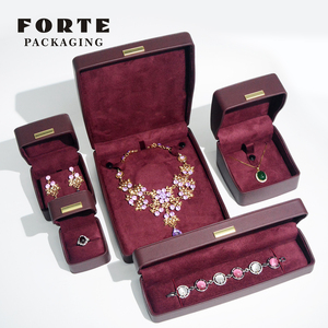 Caja de Embalaje de Joyería Personalizada de Piel Sintética PU de Lujo con Forma Irregular para Anillos y Collares, Venta al por Mayor Fanxi - Product Image 5