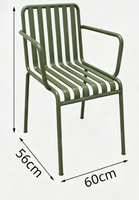 Ensemble de mobilier d'extérieur commercial moderne, simple, écologique et durable : chaises de café en métal et tables de salle à manger carrées en fer pour patio et jardin