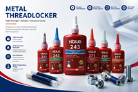 Fixateur de filetage amovible pour applications automobiles et domestiques, pour connexions filetées, 50 ml