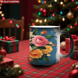 Frosted Black <b>Ceramic</b> <b>Mug</b> 11oz Heat Changing Magic Cup Portable Business Trip Drinking Cup - Product Image 2