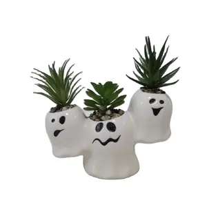 Custom New style creative design Indoor outdoor ghost patterns Ceramic flower pot Flowers plants Fleshy cactus basin