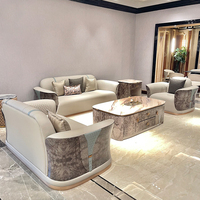 Ensemble de canapés modulaires en cuir et tissu de design italien moderne, luxe pour salon, villa, bureau à domicile, appartement, hôtel
