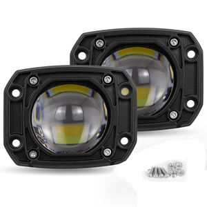Phares avant de moto, feux LED, projecteurs carrés de 3 pouces, double faisceau, mini phare antibrouillard, remplacement de phare de moto - Product Image 1