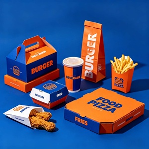 Caja de Papel Ecológica Personalizada para Hamburguesas, Cajas Desechables para Comida Rápida, Caja para Llevar Pollo Frito y Papas Fritas, Boite Burger - Product Image 2