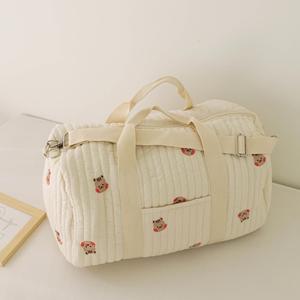 Bolsa de Mano Grande y Ligera para Mamá, con Bordado Diagonal, Multifuncional, de Algodón, para Viaje - Product Image 4