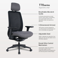 Chaise de bureau AODA pour la maison et le bureau, avec appui-tête en tissu, support lombaire, accoudoirs pivotants, siège, chaise de formation, Silla De Oficina personnalisée
