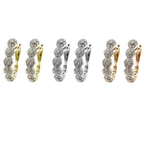 Boucles d'oreilles créoles en or rose massif 18 carats avec diamants véritables, design élégant, haute qualité, vente en gros, cadeau de mariage pour femme, idéal pour les fêtes - Product Image 4