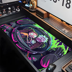 Tapis de souris de jeu XXL pour joueurs américains, motif scientifique fou et enfant, design Portal et Alien, 90x40 - Product Image 2