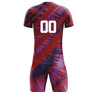 Ensemble de maillots de foot personnalisés OEM ODM avec design sublimé, imprimé géométrique, maillot et short - Product Image 2