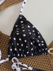 วิวิบลุค Z406ST02 ชุดว่ายน้ำผู้หญิงลายจุดเซ็กซี่บิกินี่ผูกเชือกชุดบราสองชิ้นชุดชายหาดชุดว่ายน้ำวันหยุด - Product Image 3