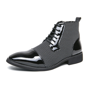 2026 New Style Men's Leather Boots Fashion Men's Business Formal Leather Shoes Trendy British Style High-<b>Top</b> Shoes Wholesale - Product Image 4