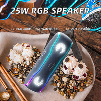 Enceinte audio portable sans fil RGB vibrante 25W, étanche IPX7, basses profondes, synchronisation double, 24h d'autonomie pour cinéma maison, ordinateur, scène