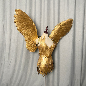 Golden Feather Angel Wings Adult <b>Performance</b> Costume Stage <b>Wear</b> Unisex - Product Image 4