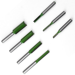 Green Straight Milling Cutter 7 Pc Set 1/4 Shank Carbide 2 Flutes For Woodworking Cnc Machining Center - Product Image 2