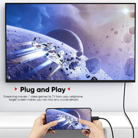 Câble vidéo Type-C vers HDTV 4K avec gaine en nylon, charge rapide pour iPhone, MacBook, iPad Pro, pour Smart TV - Accessoires informatiques