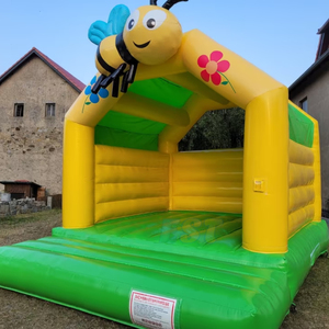 Castillo Inflable con Temática <span class=keywords><strong>de</strong></span> Abejita, Brincolín Comercial Amarillo, Moonwalk Inflable en Venta - Product Image 3