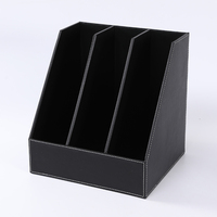 Organisateur de bureau luxueux en cuir PU noir, ensemble d'accessoires de bureau, tapis de bureau, dispositif de rangement de fichiers