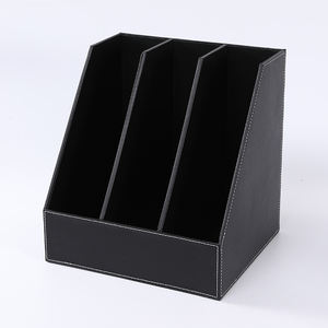 高級感のある黒のビジネスデスクオーガナイザー、PUレザー製オフィスデスクアクセサリーセット、デスクパッド、ファイル収納デバイス - Product Image 3