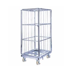 भारी शुल्क मध्यम आकार के स्टील वायर मेष कंटेनर गोदाम कंटेनर गोदाम 500 किलोग्राम क्षमता के साथ चार पहिया रसद गाड़ी - Product Image 3