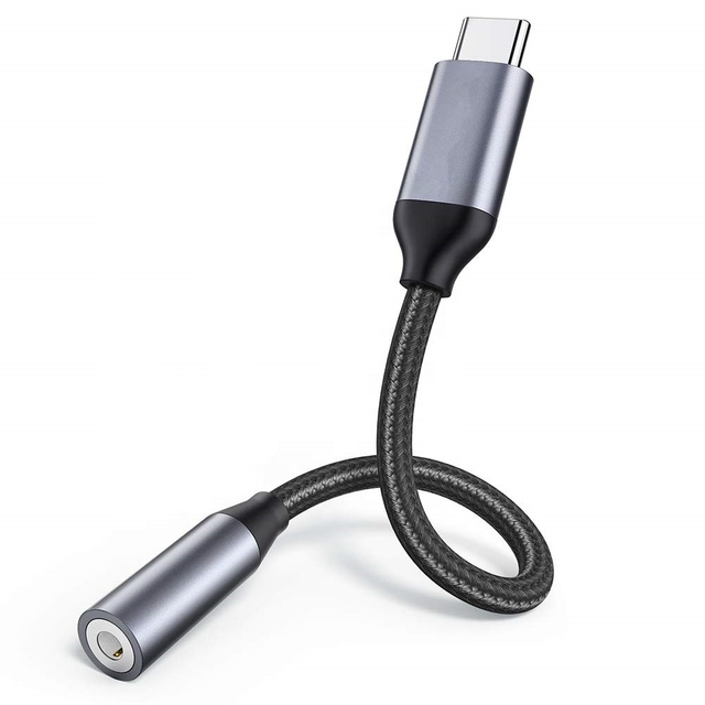 DAC Digital USB C to 3.5mm Headphone Jack Adapter Aluminum Type C to Aux Female Audio Adapter Cable Dongle Compatible for Huawei