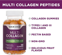 Complément OEM de collagène en poudre et gommes avec L-Glutathion antioxydant, certifié par un tiers, personnalisable