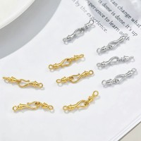Connecteur universel en cuivre plaqué or 18 carats pour boucles d'oreilles, fermoir crochet de pêche et embout de perle