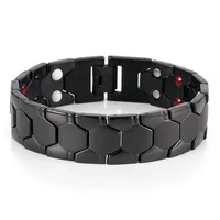 Bracelet Biothérapie en Alliage de Zinc Plaqué Or 12mm 15mm Pas Cher 2025 – Bracelets Larges en Pierre pour Hommes pour la Santé