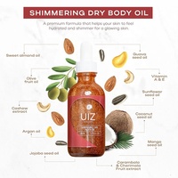 Maquillage liquide pailleté de luxe biologique imperméable à l'eau avec logo personnalisé huile sèche scintillante pour le corps