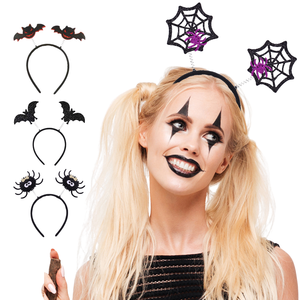 Accessoires de cheveux d'Halloween en gros : Bandeaux pour adultes, idéaux pour les fêtes d'enfants sur TikTok, incluant des cornes de sorcière, d'araignée et de <span class=keywords><strong>diable</strong></span>, faits à la main en tissu, unisexe. - Product Image 1