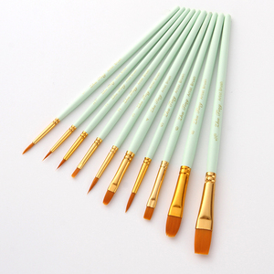 10 pinceaux ronds à pointe fine en nylon pour artistes, pour <span class=keywords><strong>peinture</strong></span> acrylique, huile et aquarelle - Product Image 5