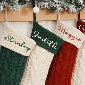 Bas de Noël brodé personnalisé avec nom tricoté famille bas de Noël décor de <span class=keywords><strong>vacances</strong></span> cadeau cadeau de famille de Noël - Product Image 5