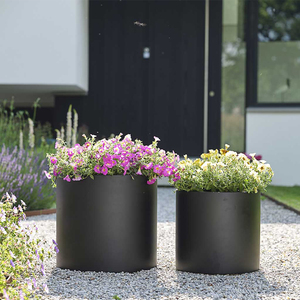 การออกแบบและทำให้ข้อกำหนดต่างๆของเงินสแตนเลสโลหะรอบทรงกระบอกสวนกระถางดอกไม้กลางแจ้งกล่อง<span class=keywords><strong>ดอกไม้</strong></span> - Product Image 3