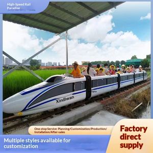 Petit train électrique d'extérieur pour centre commercial, équipement de divertissement, modèle Chuangbo en acier et PRV sur rail vapeur - Product Image 5
