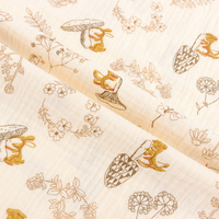 XNZTEX JURAVICHY JF2596 Bedruckter Baby 100% Baumwollstoff Gewebtes Krepp-Muster Mittelschwer für Windeln Pucktücher