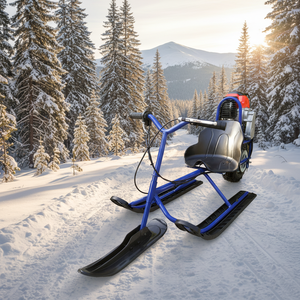 Meilleur cadeau de Noël pour les enfants, jouets d'hiver, scooter à neige à essence, luge, 49cc, 2 temps, acier, plastique, pocket bike, frein à disque réel, 50 kg - Product Image 2