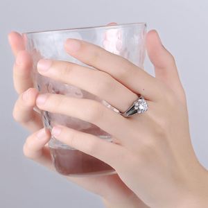 Luxury Silver Plated Wedding <b>Ring</b> for Women 18K Gold <b>Crown</b> Moissanite Diamond Zircon <b>Ring</b> Engagement Finger <b>Ring</b> - Product Image 4