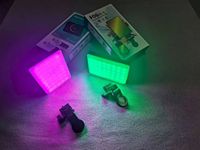 Unité d'éclairage réflecteur de poche F06RGB - Dispositif d'éclairage pour photographie en direct - Lampe à lumière douce RGB - Lampe réflecteur pour téléphone portable