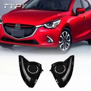 Car Modified LED DRL Daytime Running Light With Yellow Turning Signal Fog Lamp For Mazda 2 2015-2017