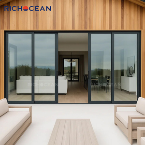 Portes coulissantes <span class=keywords><strong>et</strong></span> levables en aluminium RICHOCEAN AS2047 CE résistantes aux intempéries, triple vitrage, pour patio extérieur - Product Image 4