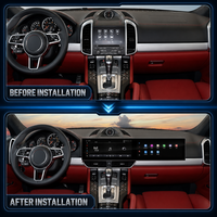 Autoradio Android 13 à double écran, navigation GPS, lecteur multimédia pour Porsche Cayenne 2016-2017, 12,3 pouces, divertissement du copilote