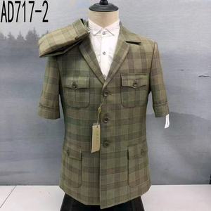 2025 mütevazı yüksek kalite Premium Man takım elbise yaz kısa kollu üst erkekler için pantolon seti iki adet düğün takımları M148 - Product Image 5