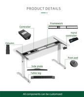 Bureau Ergonomique en Acier Métallique à Hauteur Réglable Électriquement, Bureau Intelligent à Double Moteur pour Position Assise ou Debout