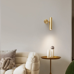 All-Copper Nordic Minimalist LED Reading <b>Wall</b> Lamp Eye-Protection Rotating <b>Bedside</b> <b>Light</b> for Living Room Hotel Home Bedroom - Product Image 5