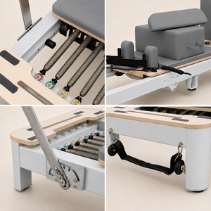 FLOWA Reformer de Pilates Plegable de Aluminio 72kg con Sistema de Plegado con Barra de Tracción, Bloque Anticolisión y Barra de Pies de 7 Niveles - Product Image 2
