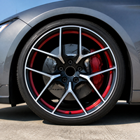 Jantes forgées 18-22 pouces argent noir rouge à rayons fendus concaves profonds 5x112/114.3/120 Tuning