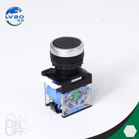 Interrupteur à double bouton carré Série LA 380V/220V 10A 2NO 1NC LED IP53, interrupteur à bouton en plastique à tête champignon