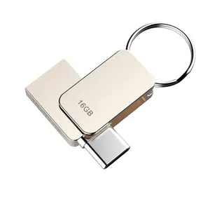 Pen drive, metal, usb flash drive à prova d' água 32gb 64gb 128gb com chaveiro u disco de memória otg tipo c