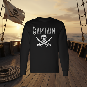 Camiseta de manga larga Captain Joe Vintage Pirate Skull Swords - Product Image 3