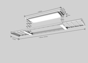 Sèche-<span class=keywords><strong>linge</strong></span> électrique intelligent d'intérieur, pliable, avec système de levage au <span class=keywords><strong>plafond</strong></span>, séchage chauffant, design pliable pour balcon, éclairage LED, commande vocale - Product Image 2