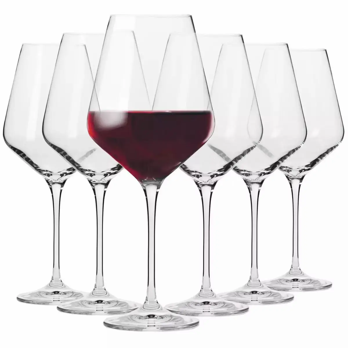 Elegant Red Wine Glass 490 ml - 6-Piece Set, 16.6 oz - Premium Quality - B2B Wholesale Offer Wine Glasses - Krosno Glass